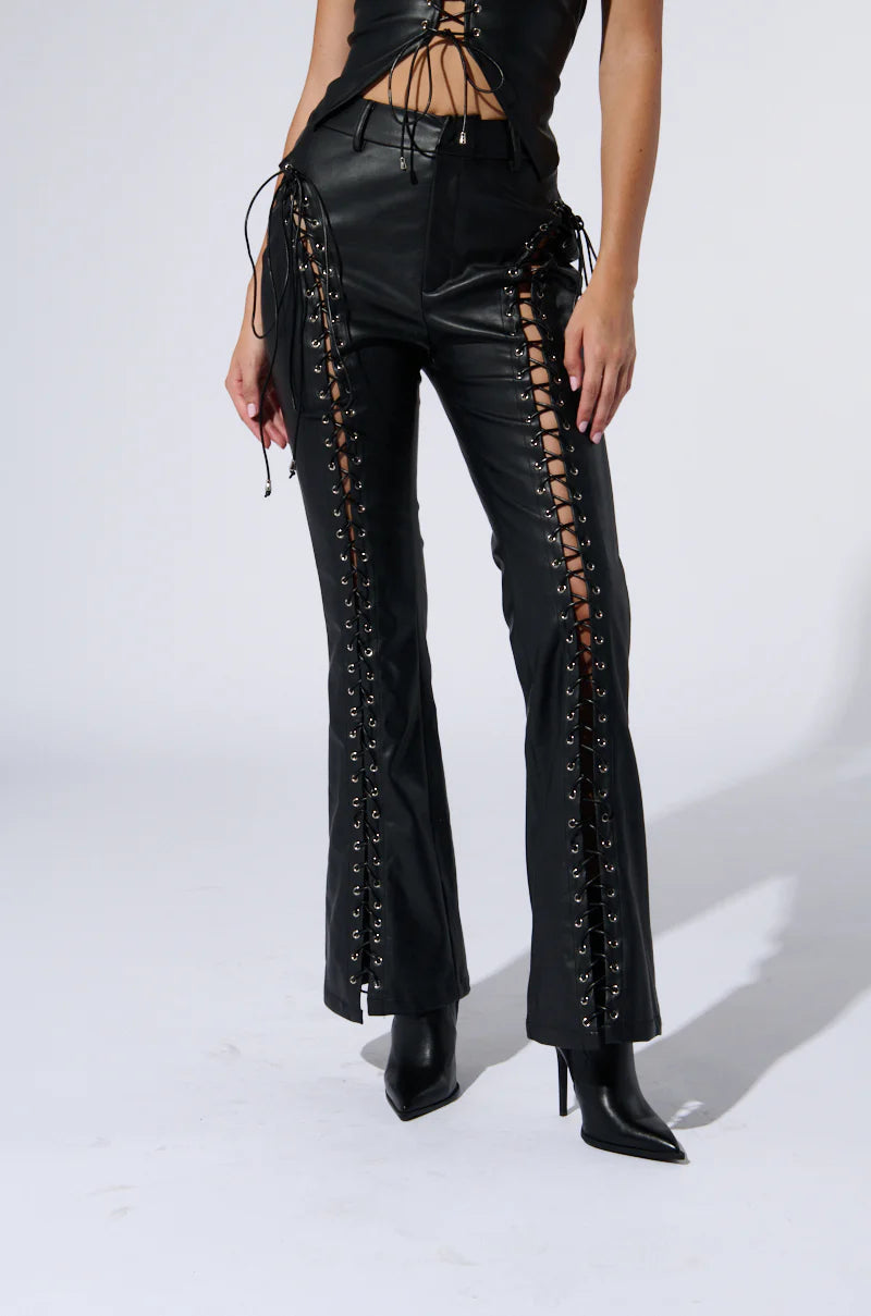 Vanta - Pants lace-up leather