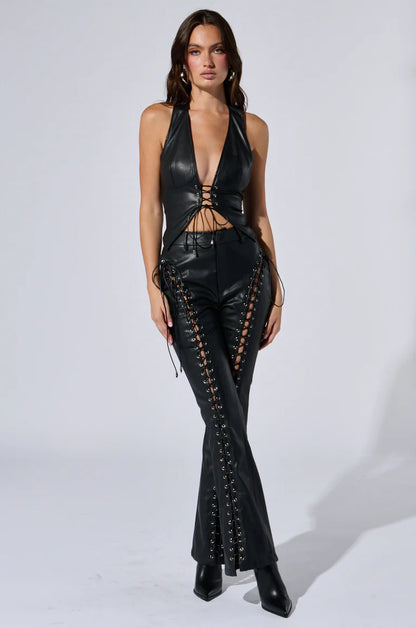 Vanta - Pants lace-up leather