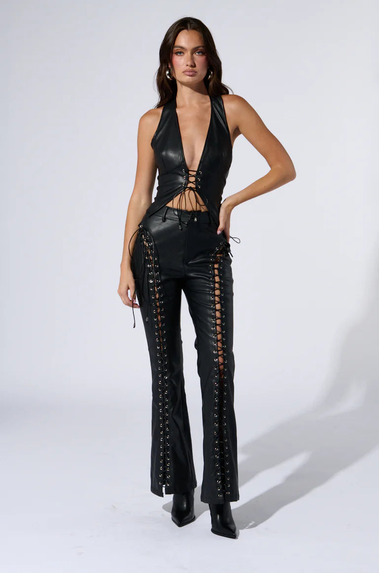 Vanta - Pants lace-up leather