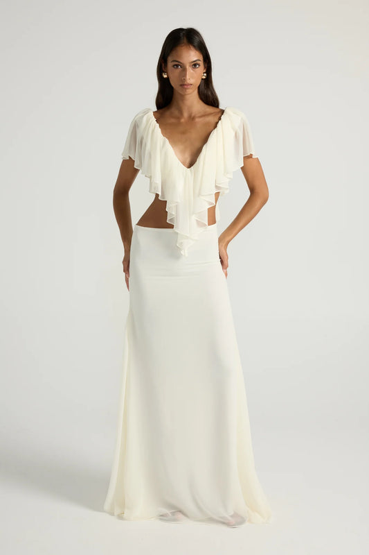 Liora - Ivory Ruffled Top